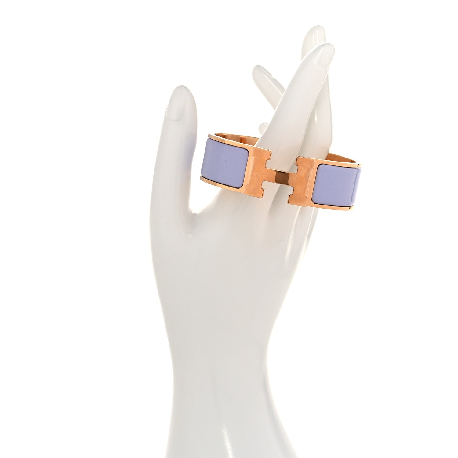 Hermes Enamel Wide Clic Clac H Bracelet PM Parme 2 of 6