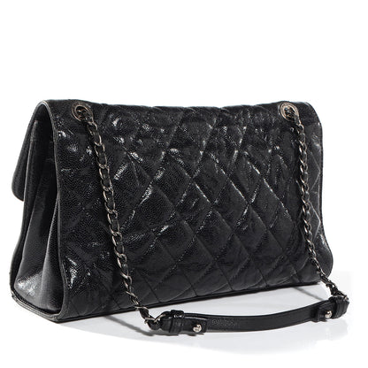 Chanel Crumpled Grained Calfskin CC Crave Jumbo Flap Black 3 of 8