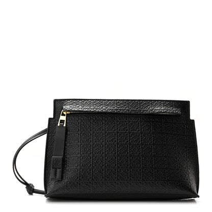 Loewe Calfskin Embossed Mini Repeat T Pouch Black 1 of 10