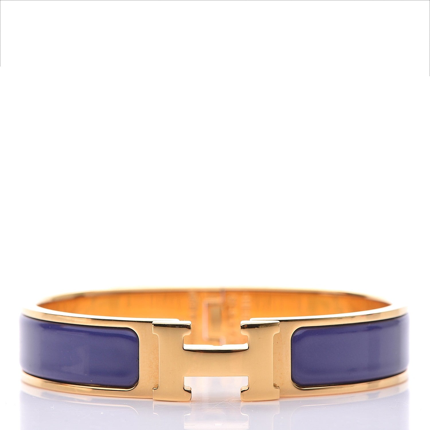 Hermes Enamel Narrow Clic Clac H Bracelet PM Iris 1 of 7