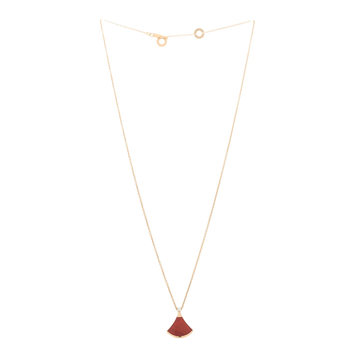 18K Rose Gold Diamond Carnelian Divas' Dream Pendant Necklace