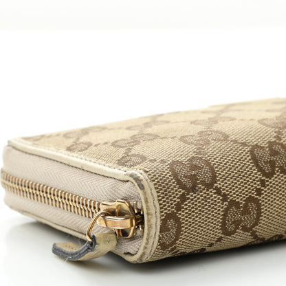 Gucci Monogram Metal Bar Zip Around Wallet Beige Ebony Off White 12 of 12