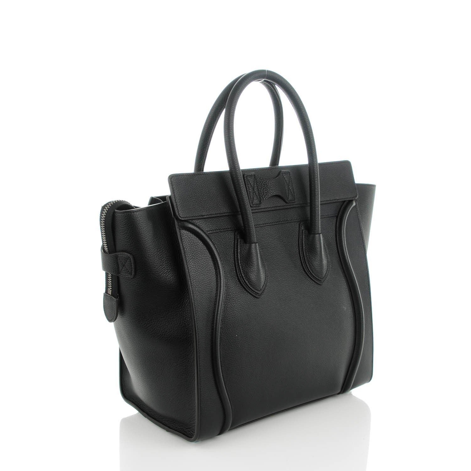 Celine Drummed Calfskin Mini Luggage Black 3 of 8