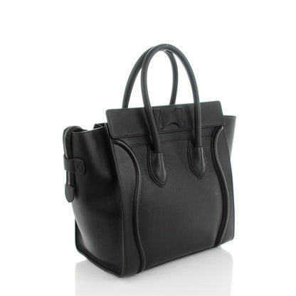 Celine Drummed Calfskin Mini Luggage Black 3 of 8