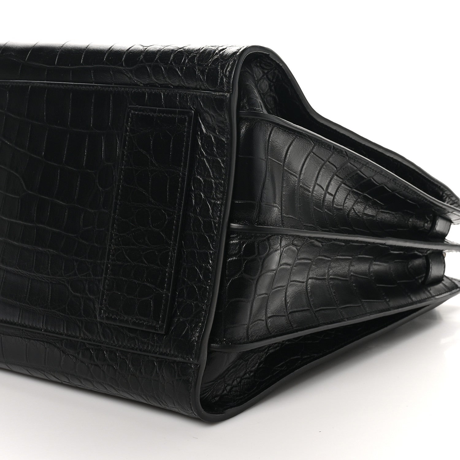 Saint Laurent Calfskin Crocodile Embossed Large Souple Sac De Jour Black 10 of 10