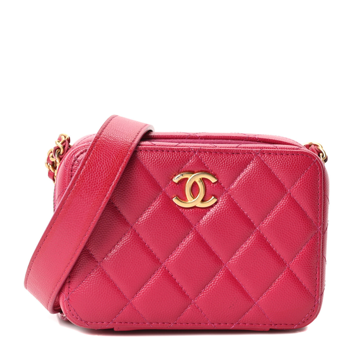 Chanel Caviar Quilted Twist Your Buttons Clutch With Chain Fuchsia 1 of 11