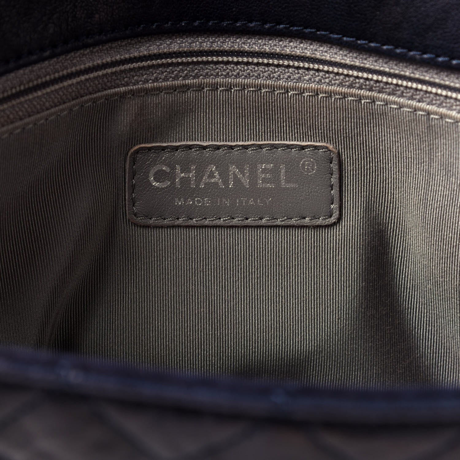 Chanel Washed Lambskin Quilted Chain Around Maxi Flap Dark Navy Blue 6 of 9