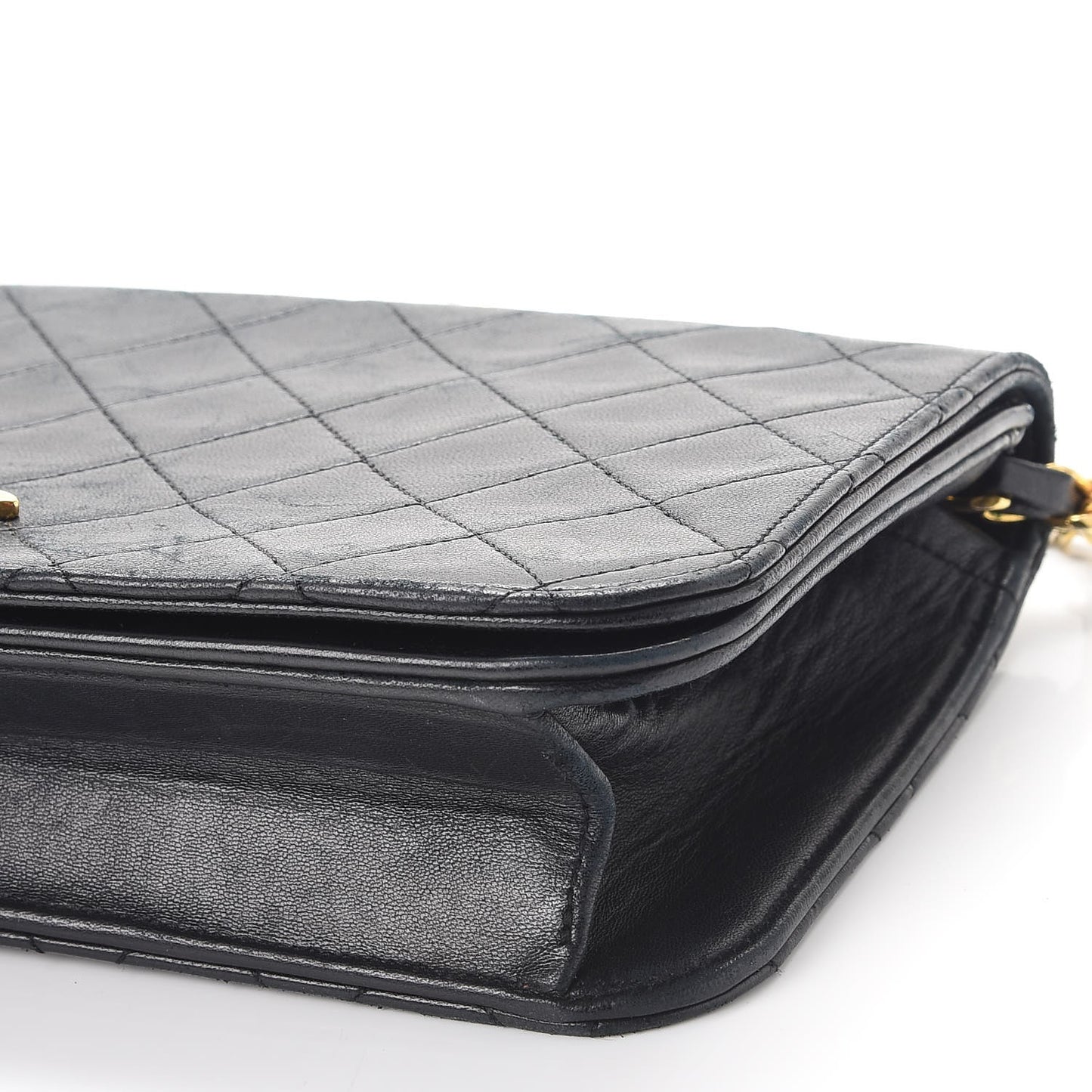 Lambskin Quilted Small Single Flap Black