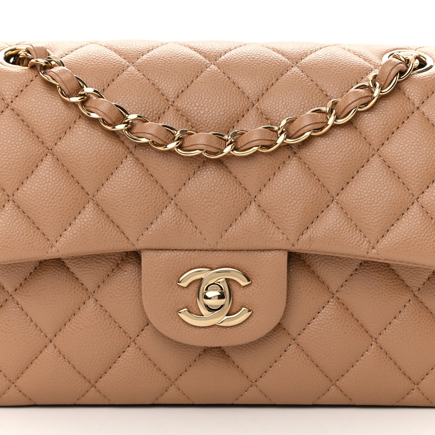 Chanel Caviar Quilted Small Double Flap Dark Beige 8 of 11