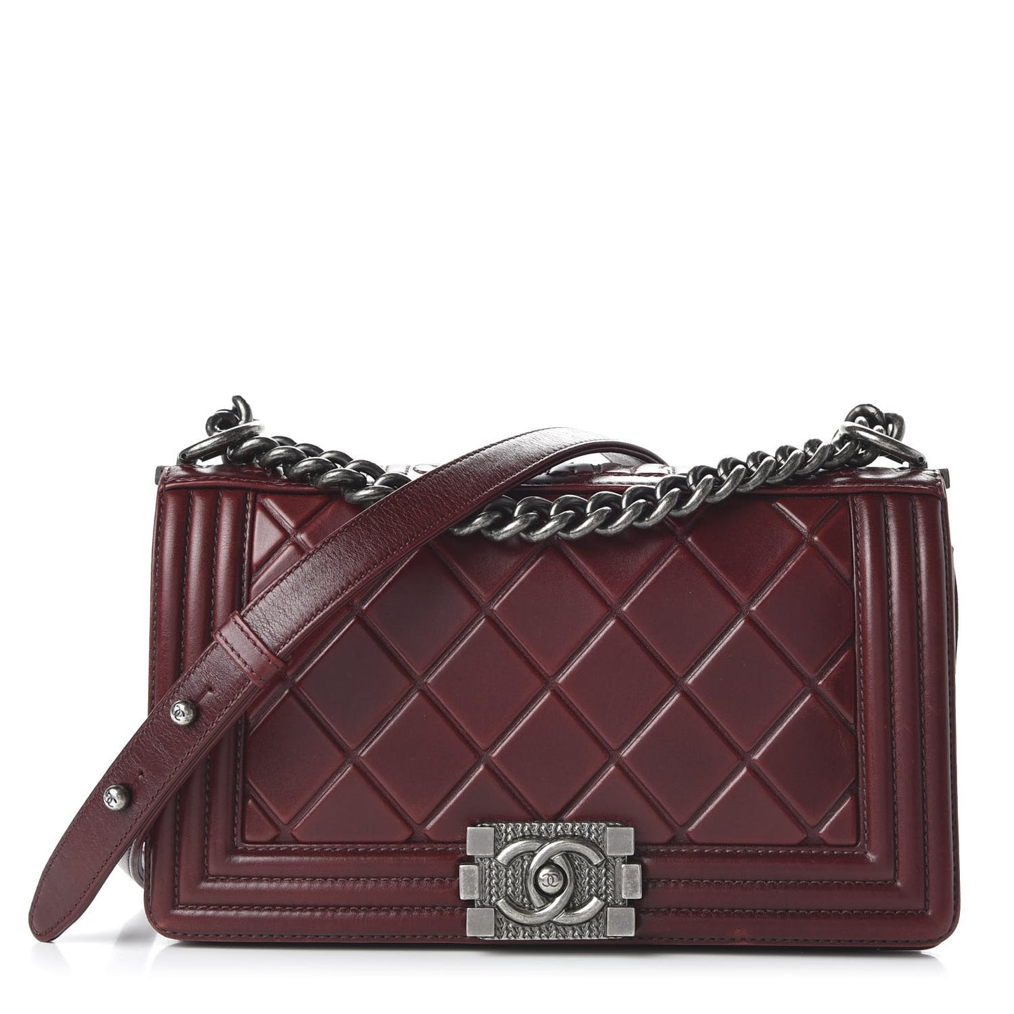 Calfskin Embossed Medium Paris Salzburg Boy Flap Red