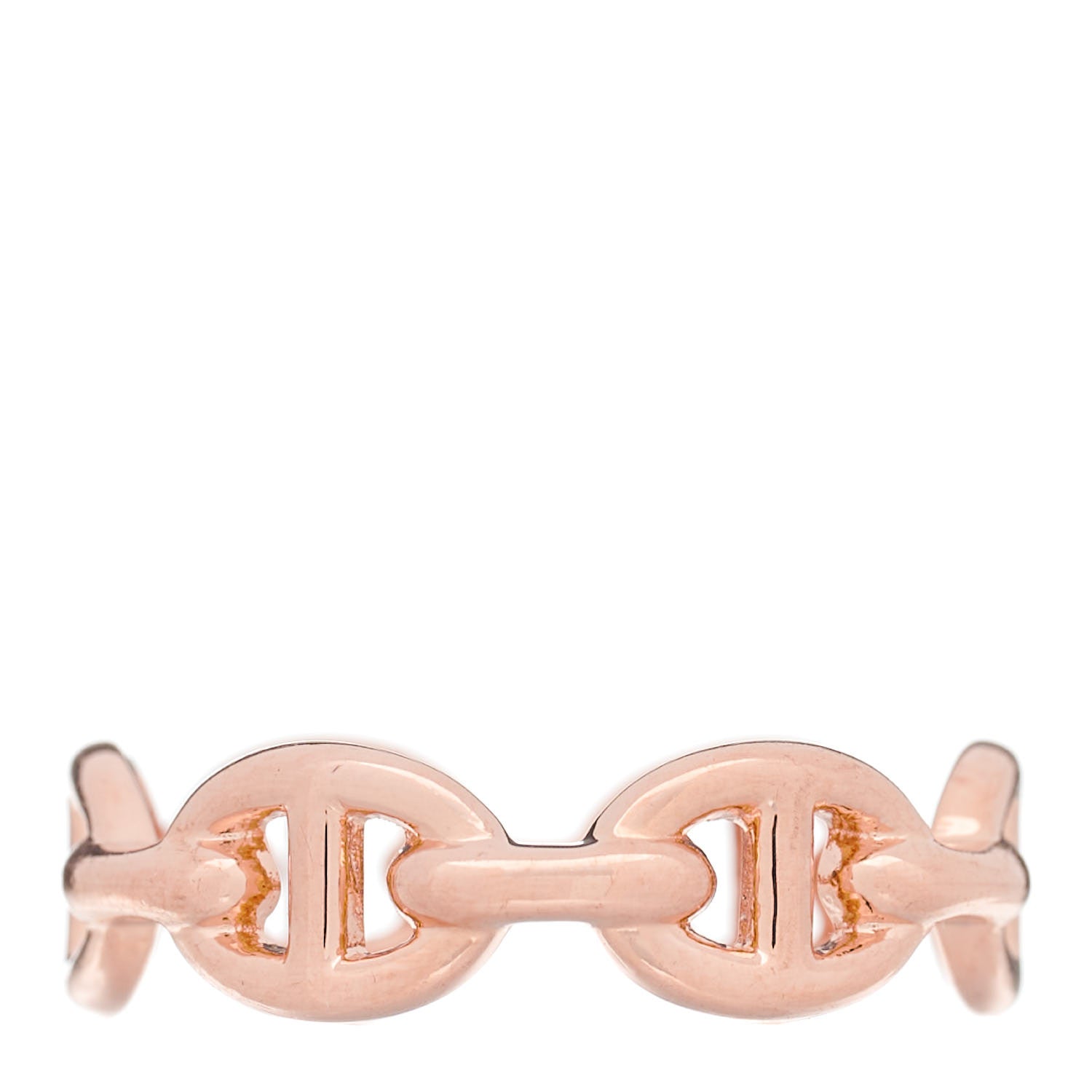 Hermes 18K Rose Gold PM Chaine D'Ancre Enchainee Ring 52 6 3 of 6