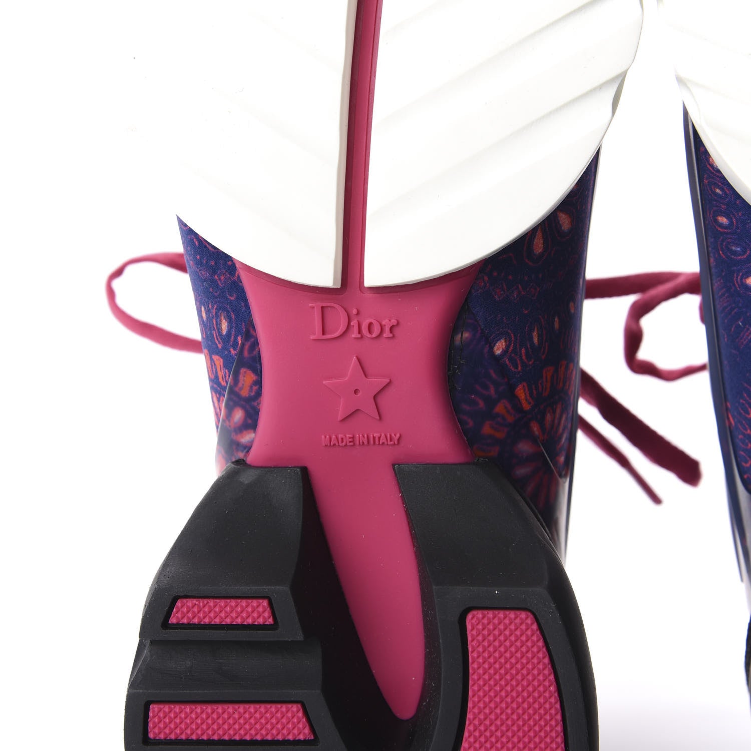 Christian Dior Technical Fabric Rubber Womens Fireworks D-Connect Sneakers 38.5 Deep Blue Pink 9 of 11