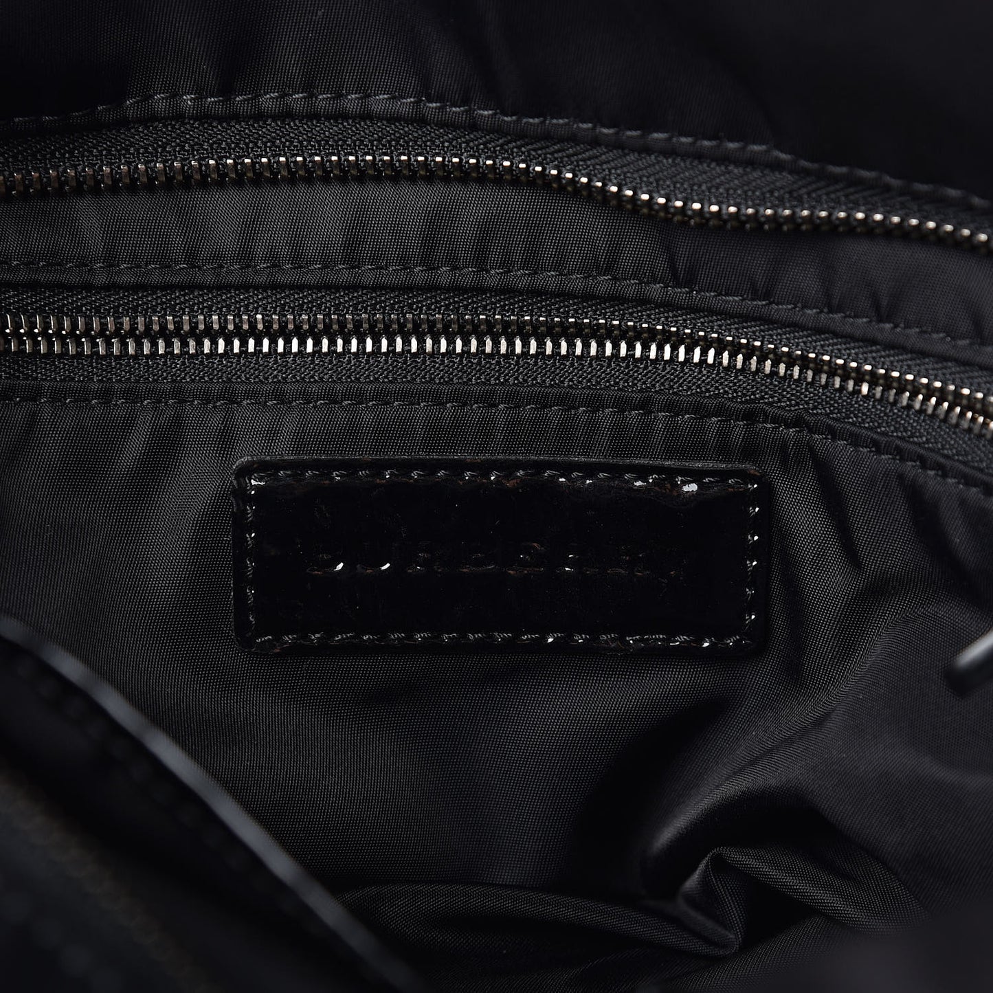Nylon Patent Tote Black