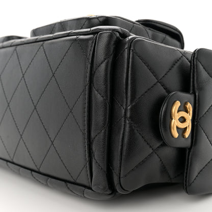 Chanel Shiny Lambskin Quilted Trendy Pockets Hobo Black 10 of 11