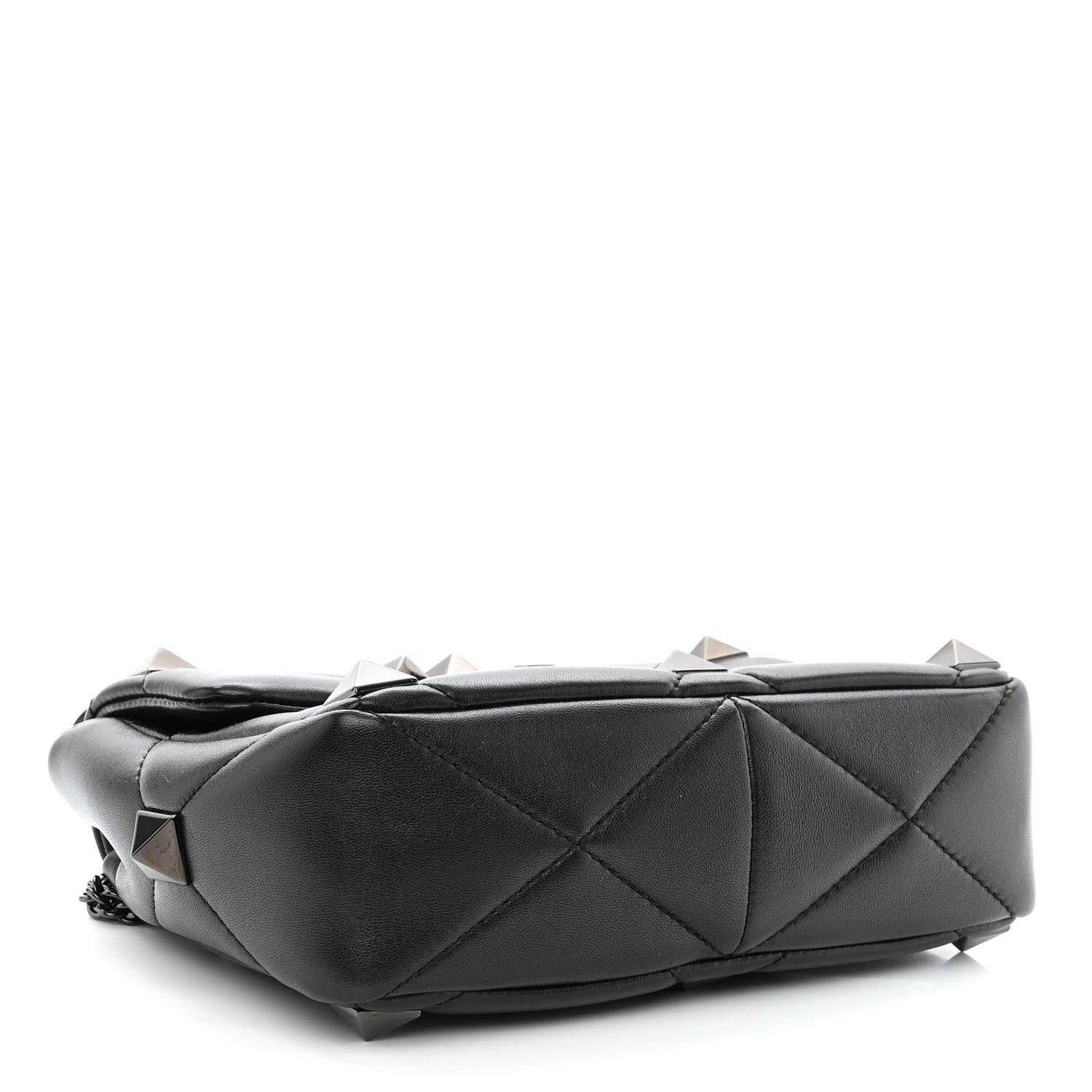 Valentino Garavani Nappa Monochrome Medium Roman Stud Shoulder Bag Black 4 of 9