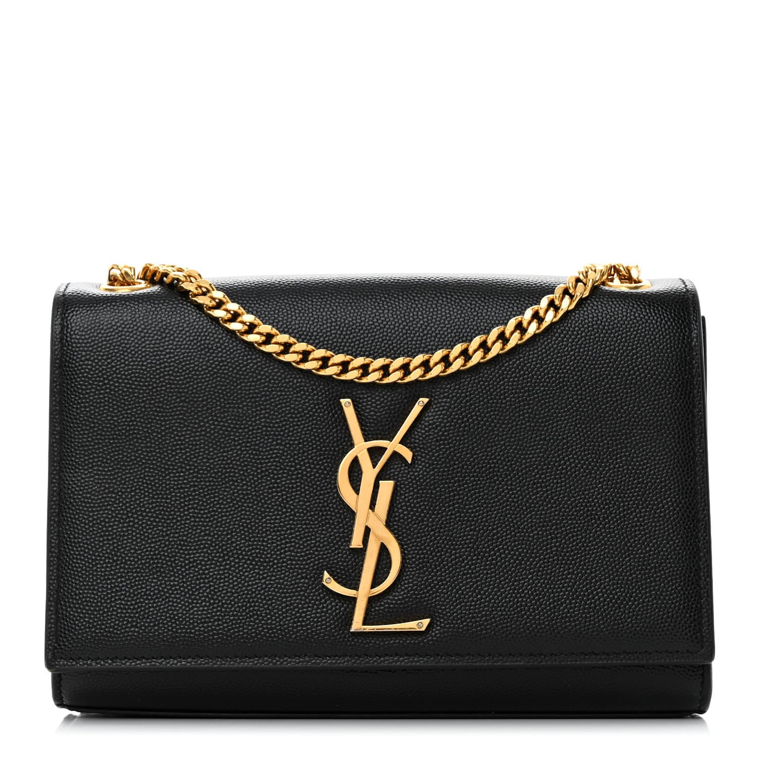 Saint Laurent Grain De Poudre Small Monogram Kate Satchel Black 1 of 9