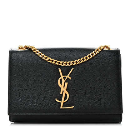 Saint Laurent Grain De Poudre Small Monogram Kate Satchel Black 1 of 9