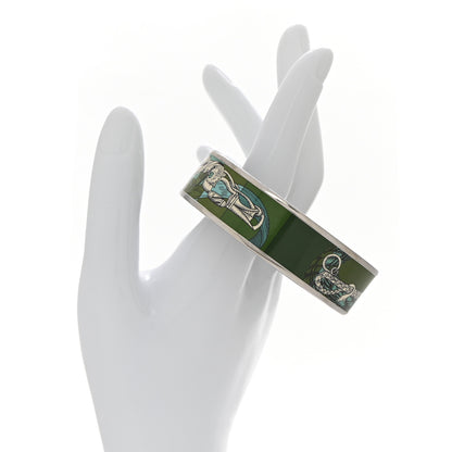 Hermes Enamel Printed Della Cavalleria Wide Bracelet 65 Foret 2 of 7