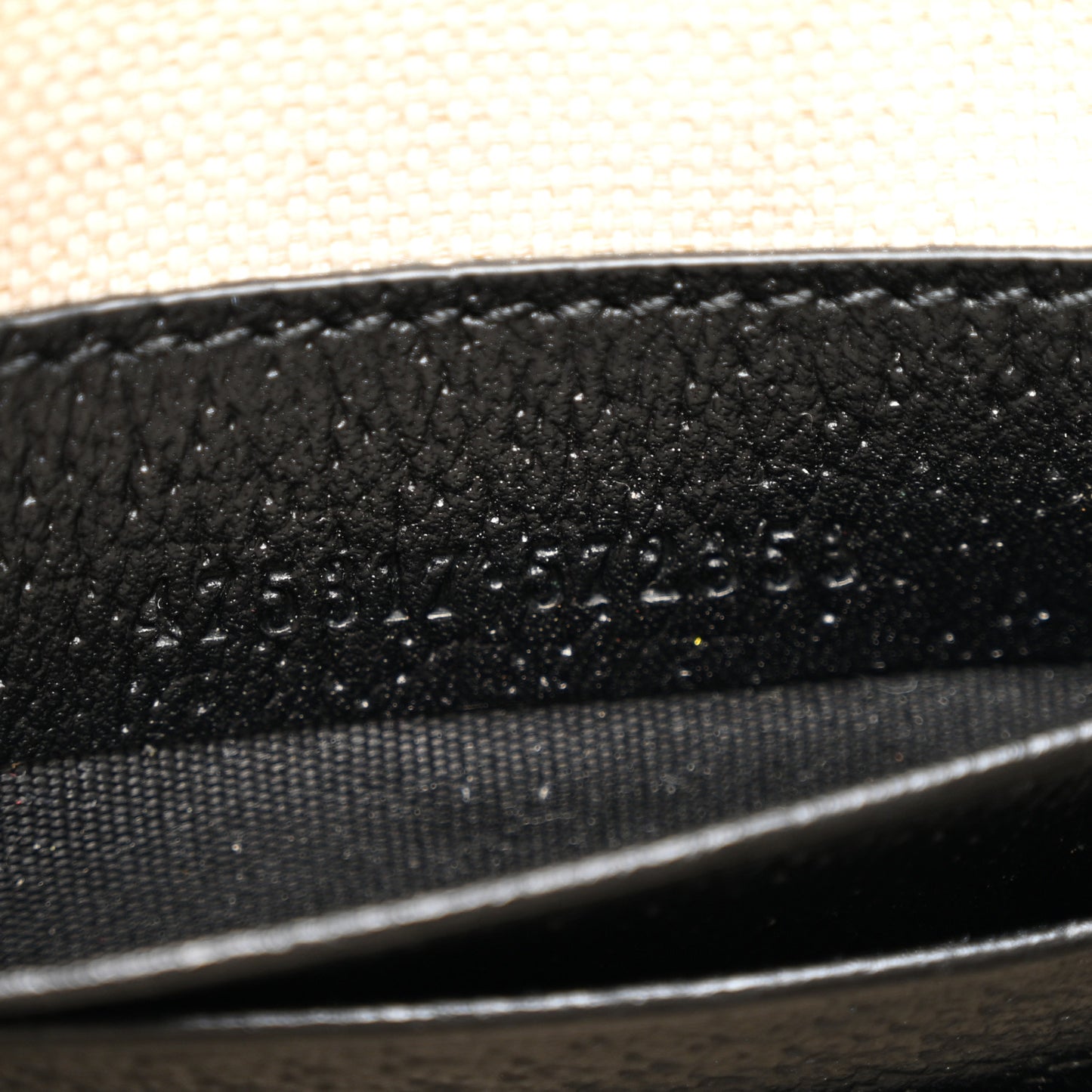 Textured Dollar Calfskin GG Marmont Zip Pouch Black