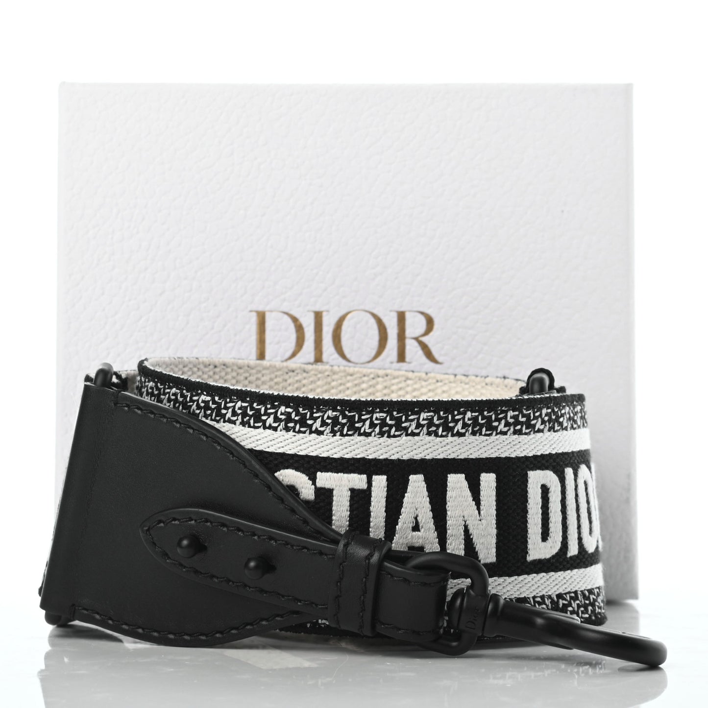 Canvas Embroidered Shoulder Strap Black