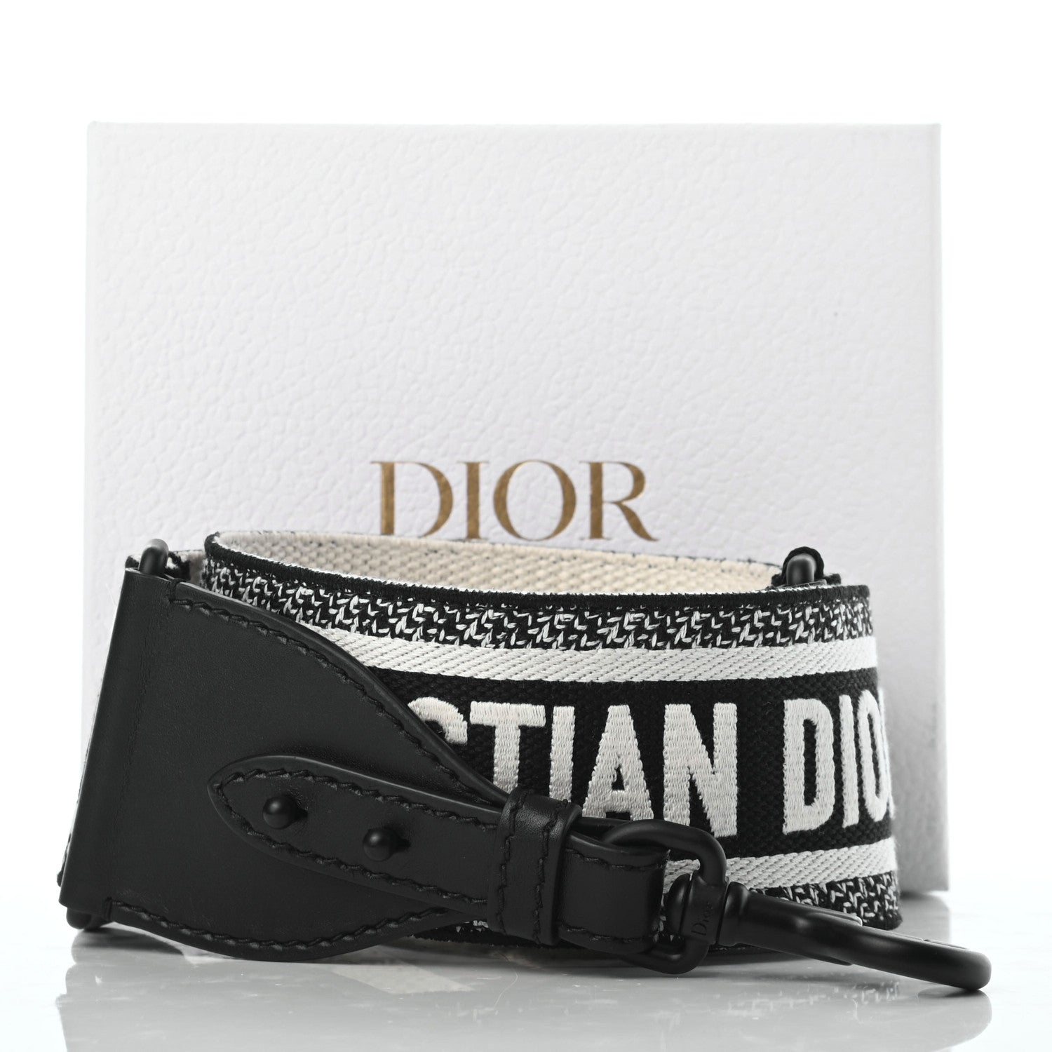 Christian Dior Canvas Embroidered Shoulder Strap Black 5 of 5