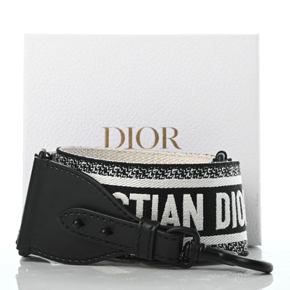 Christian Dior Canvas Embroidered Shoulder Strap Black 5 of 5