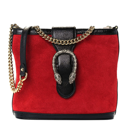 Gucci Suede Patent Medium Dionysus Bucket Bag Red 1 of 11