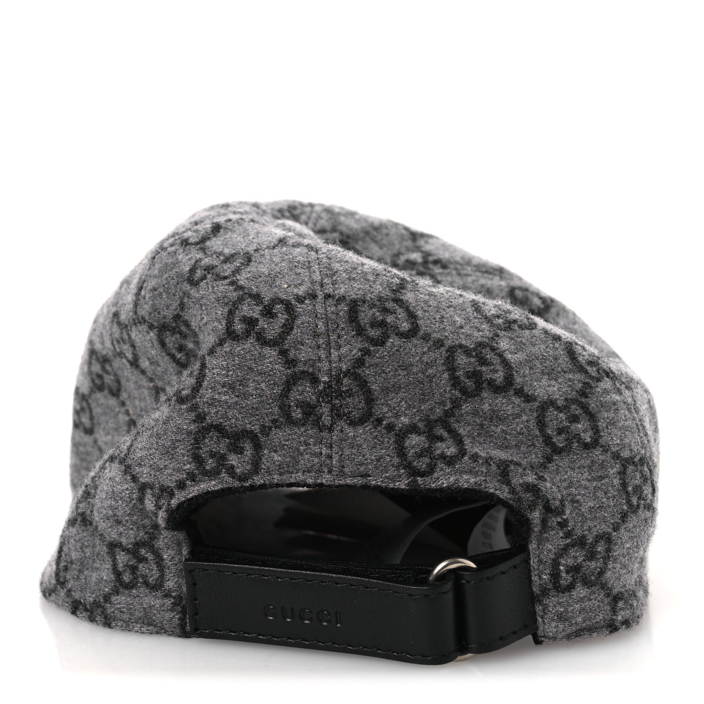 Covered Wool GG Monogram Baseball Hat L Grey Dark Grey Black