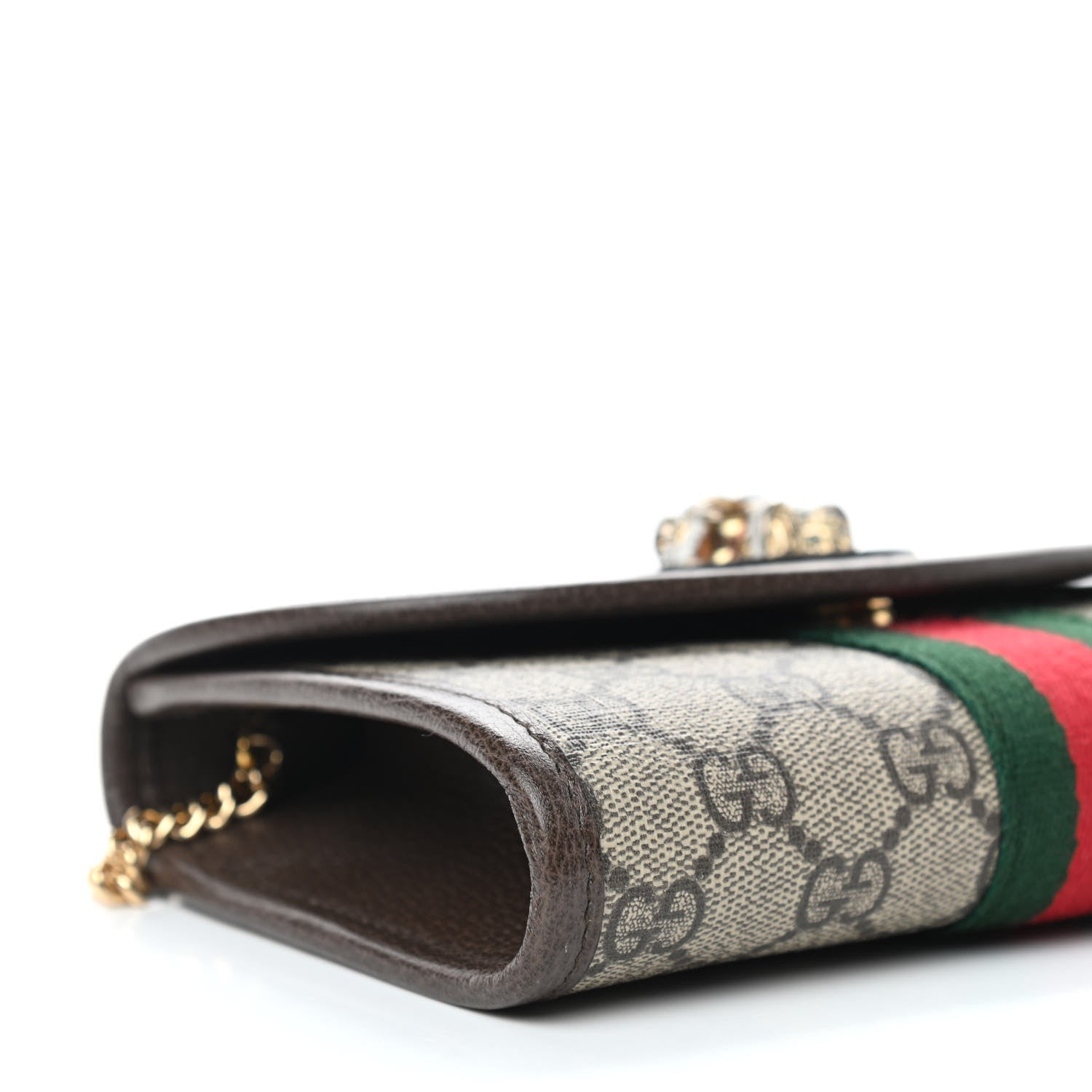 Gucci GG Supreme Monogram Web Mini Rajah Slim Flap Shoulder Bag Beige New Acero 7 of 9