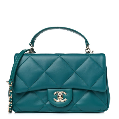 Chanel Lambskin Quilted Small Easy Carry Flap Green 1 of 5