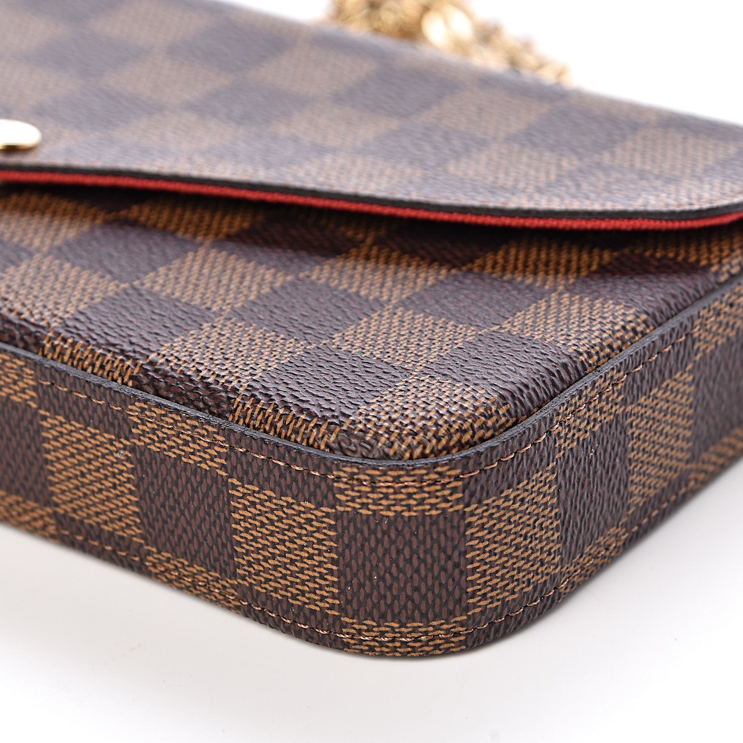 Louis Vuitton Damier Ebene Pochette Felicie Chain Wallet 10 of 12