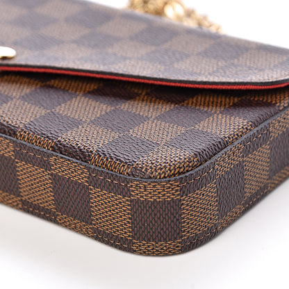 Louis Vuitton Damier Ebene Pochette Felicie Chain Wallet 10 of 12