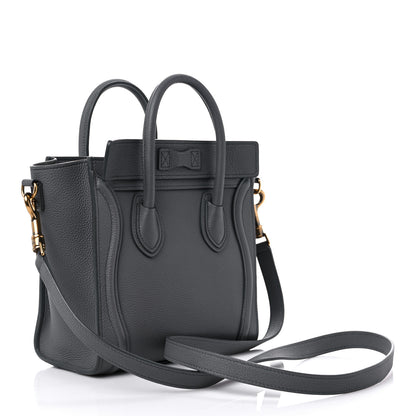 Celine Drummed Calfskin Nano Luggage Kohl 3 of 15