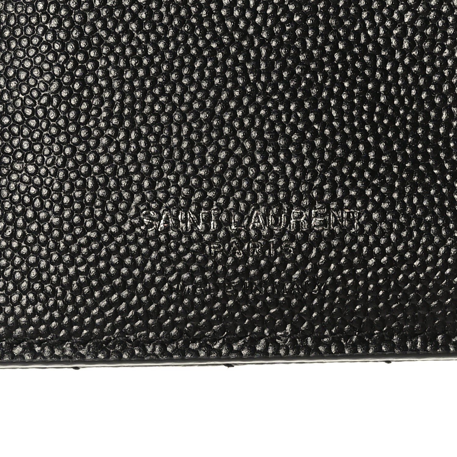 Saint Laurent Grain De Poudre Matelasse Chevron Monogram Zipped Two-Part Wallet Black 7 of 7