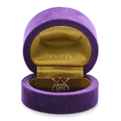 Gucci 18K Yellow Gold Diamond Running G Cross Ring 53 6.5 6 of 6