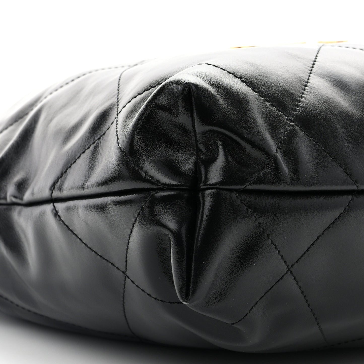 Shiny Calfskin Quilted Small Chanel 22 Black