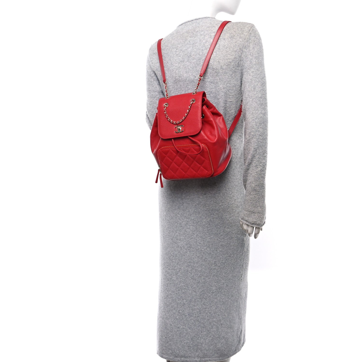 Chanel Caviar Quilted Business Affinity Backpack Red 2 of 10