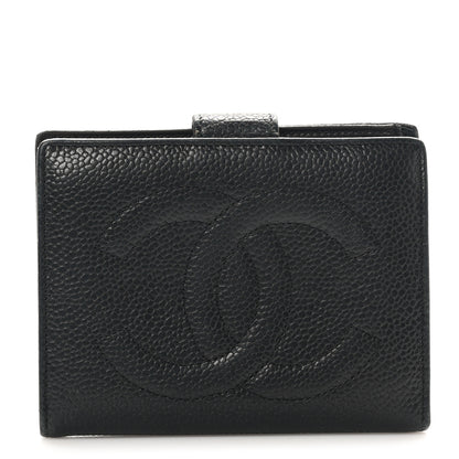 Chanel Caviar Timeless CC Compact French Wallet Black 1 of 9
