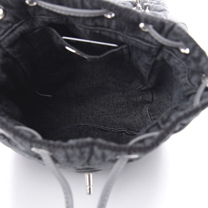 Chanel Washed Denim Quilted Denimpression Backpack Lilac Black 4 of 10