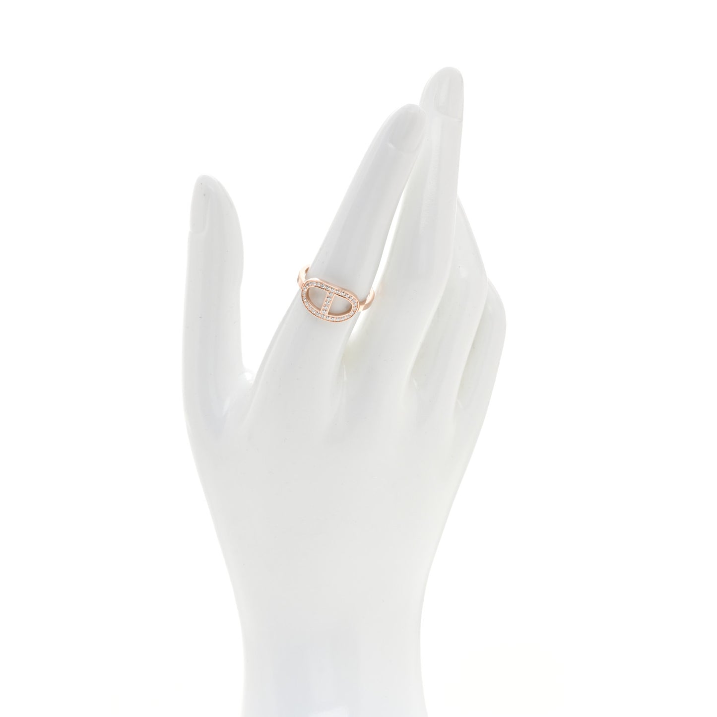 18K Rose Gold Diamond MM Chaine d'Ancre Contour Ring 54 7