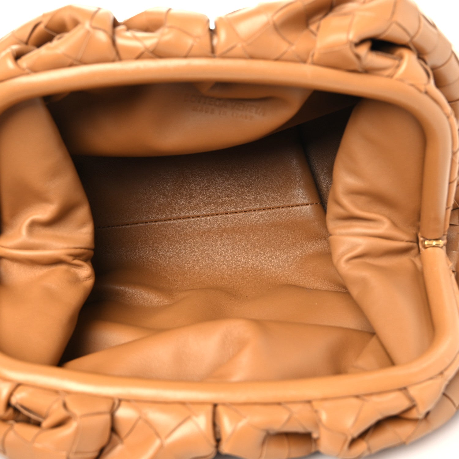 Bottega Veneta Nappa Maxi Intrecciato The Pouch Oversized Clutch Caramel 4 of 7
