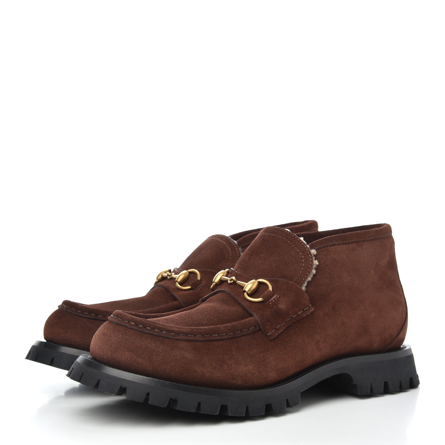 Suede Shearling Mens Harald Horsebit Ankle Boots 9.5 Light Brown Butterscotch