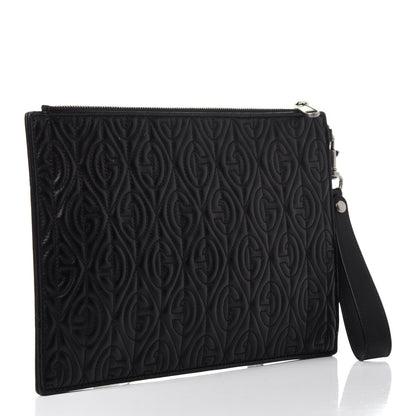 Gucci Calfskin G Rhombus Quilted Documents Holder Black 4 of 11