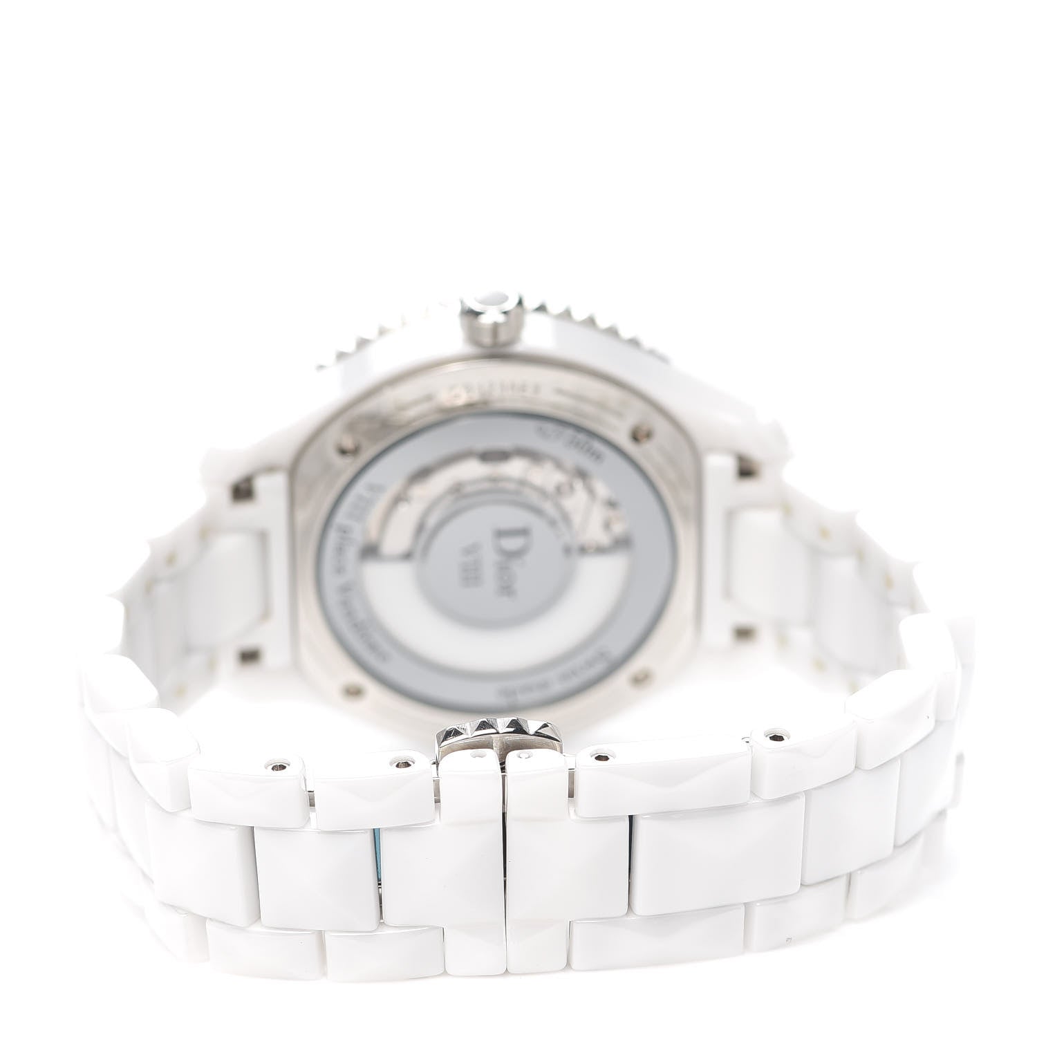Christian Dior Stainless Steel Ceramic Diamond 33mm Dior VIII Automatic Watch White 3 of 5