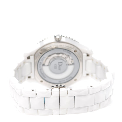 Christian Dior Stainless Steel Ceramic Diamond 33mm Dior VIII Automatic Watch White 3 of 5