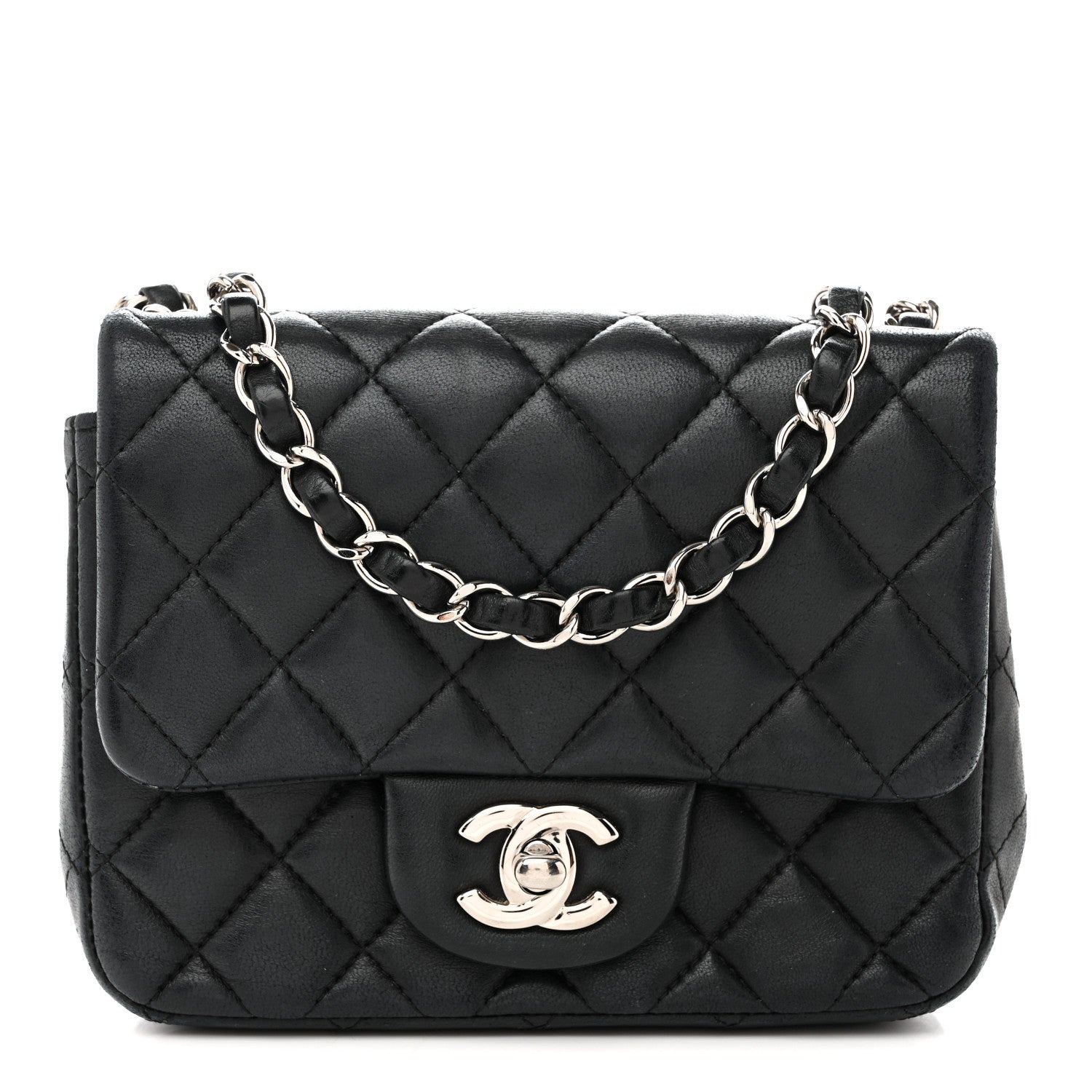 Chanel Lambskin Quilted Mini Square Flap Black 1 of 13