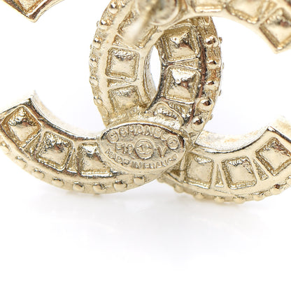 Chanel Crystal Timeless CC Earrings Light Gold 4 of 5