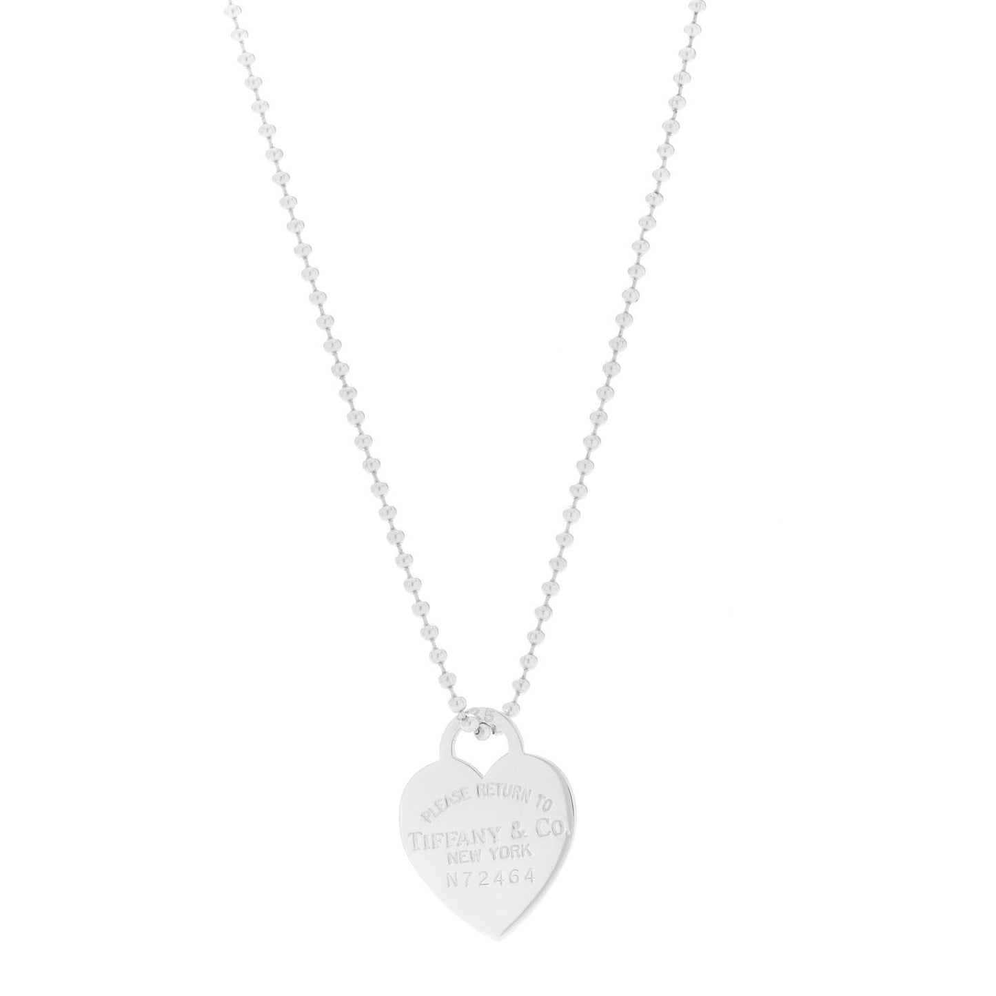 Sterling Silver Long Return to Tiffany Heart Pendant Necklace