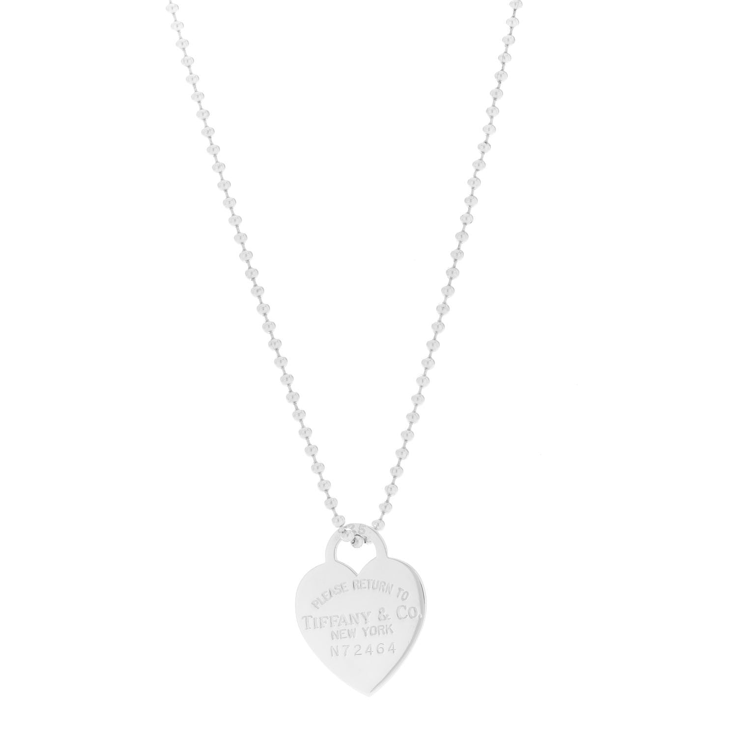 Tiffany Sterling Silver Long Return to Tiffany Heart Pendant Necklace 1 of 5