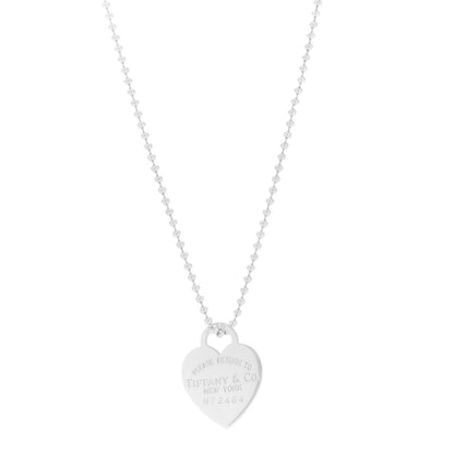Tiffany Sterling Silver Long Return to Tiffany Heart Pendant Necklace 1 of 5